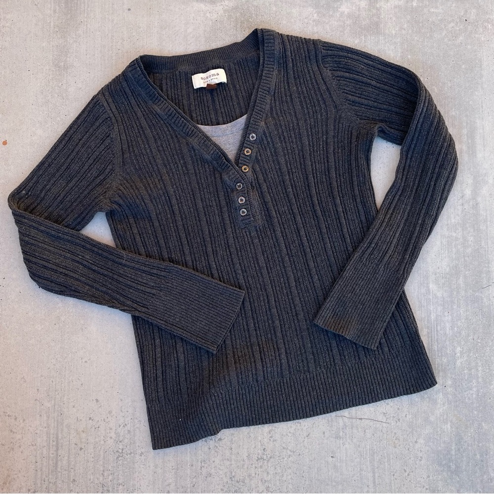 Grey Henley Long Sleeve